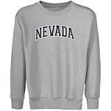 NCAA Nevada Wolf Pack Youth Ash Arch Applique Crew Neck Fleece Sweatshirt