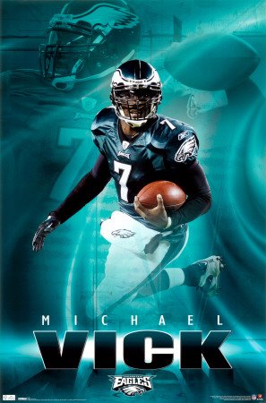 Philadelphia Eagles Michael Vick Sports Poster Print - 22x34 Poster Print, 22x34