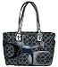 Coach Signature Inlaid Patchwork Gallery Book Shopper Bag Purse Tote 17182 Denim