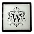 Monogram Elegant Glass Trivet - W Monogram Elegant Glass Trivet - W