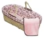 Tadpoles Toile Moses Basket in Pink and Brown