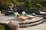 Outdoor Patio Set of 2 Delano ARC Chaise Loungers - Camel