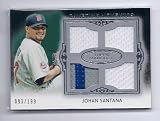 2011 Topps Marquee Gametime Mementos Quad Jersey Patch #16 Johan Santana Minnesota Twins #'ed 93/199