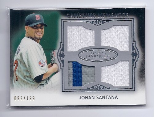 2011 Topps Marquee Gametime Mementos Quad Jersey Patch #16 Johan Santana Minnesota Twins #'ed 93/199