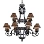 Minka Lavery Mission Inn 918-08 Large 12-LT 720w (43"H x 40"W) Chandelier Lighting in Antique Iron