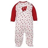Wisconsin Badgers Newborn White-Cardinal Raglan Sleeve Footed Sleeper