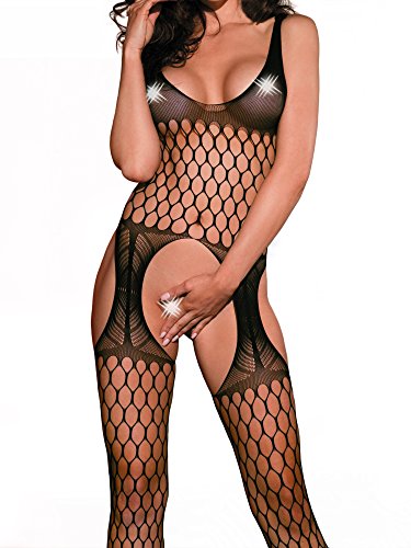 Beautyslove Womens Sexy Net Seamless Body stocking With Open Crotch Nightie Lingerie Beautyslove Womens Sexy Net Seamless Body stocking With Open Crotch Nightie Lingerie