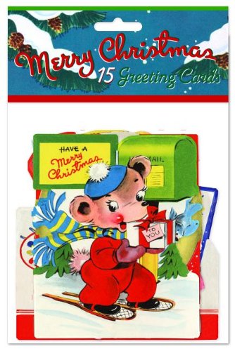 Vintage Christmas Cards Pack (15 Greeting Cards with Envelopes)