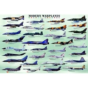  Safari LTD Modern Warplanes Laminated Poster