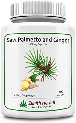 Zenith Herbal Saw Palmetto &amp; Ginger Capsules, 100 @ 600mg