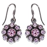 Gift for Girl Silver Gemstone Earrings 1.25 inches (erg032)