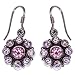 Silver Zircon Dangle-earrings Handmade 1.25 Inches