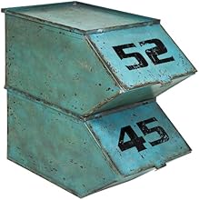 Kare Kontor Lot de 2 bo&icirc;tes en m&eacute;tal style ancien