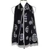 Black And White Boiled Wool Scarf From India (Free Shipping) Scrf0138rr