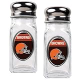 NFL Cleveland Browns Salt and Pepper Shaker Set with Crystal Coat