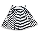 Flowers By Zoe - Girls Striped Skort, Navy, White