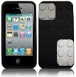 Block Retro Silicone Back Case For Iphone 4G / 4S - / Black