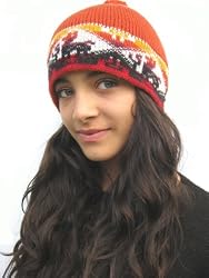 Alpaca Winter Hat - Andean Pumpkin (Small size)