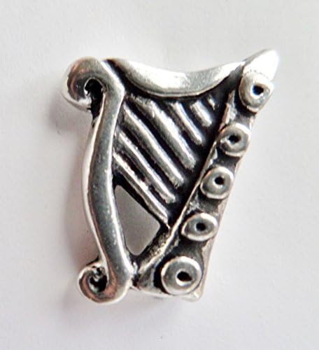 Irish Harp Pin Badge - Hand Made in Cornwall , England in Solid Pewter