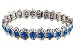 Bracelet - B257 - Swarovski (tm) Crystal Stones - Lace Style - Stretch ~ Capri Blue