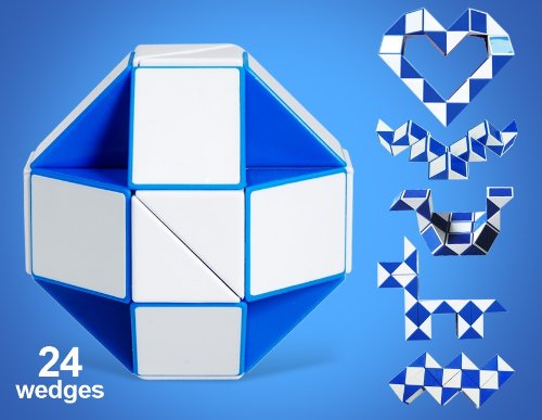 DIAN SHENG Brain Teaser 24-wedge Rubik's Twist Transformable Snake Football Puzzle (Blue)