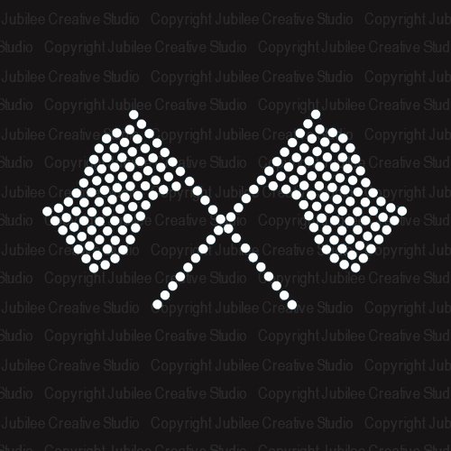 Color or Winter Guard Flags Iron On Rhinestone Crystal T-shirt Transfer by Jubilee Rhinestones