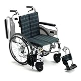 ミキ スキットシリーズ（Skit Series） SKT-4Lo 自走型コンパクト車いす ギンガムブルーチェック 座幅40cm 前座高40cm