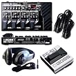 ME-70 Guitar Multi-Effects Pedal with a Boss FS5U foot switch, Samson HP10 Headphones, and (3) Sonic Sense Instrument Cables