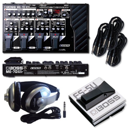 ME70 Guitar MultiEffects Pedal with a Boss FS5U foot switch, Samson