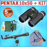 Pentax - Pentax 10x50 DCF ED Binocular and Telescope and Accessory Outfit w/ 5 Year Extended Warranty