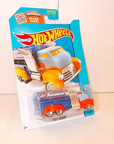 Hot Wheels Mattel 7/250 Fast Gassin - Dark Blue Tank, Light Blue Cab, Orange Fenders - Treasure Hunt Car