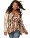 One World Plus Size Top, Long Sleeve Sublimated