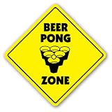 BEER PONG ZONE -Sign- table drinking game ping balls