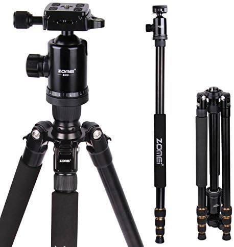 ZOMEi Z688 Portable Pro Aluminum Travel SLR Tripod with Ball Head Compact &amp; Sturdy Built for Canon, Nikon