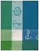 Waffle Weave 100% Cotton Aqua Blue Anchor Dishtowel 18" X 28" Set / 6