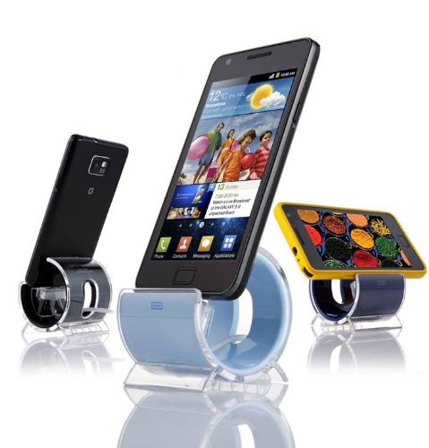 Sinjimoru Sync and Charge Dock Stand for Samsung Galaxy S2, SII, i9100 (Color Option: OCEAN BLUE - Micro USB Cable Included)