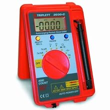Triplett 2030-C Autoranging Pocket Sized Digital Multimeter, 600V AC/DC, 40 Megaohm Resistance
