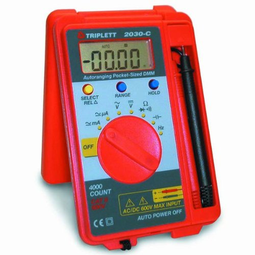 Triplett 2030-C Pocket-Sized Autoranging Digital Multimeter, 37 Measurement Ranges
