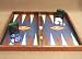 Mahogany with Blue Inlay Backgammon (TA2)