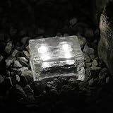 Pav� Lumineux Solaire, Large, 4 LEDs blanches, Eclairage Jardin, Pav� en Verre, Eclairage des Cheminspar Lights4fun - Solar Lights