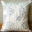 Lily White - Decorative Pillow Covers - Silk Pillow Cover with Embroidery