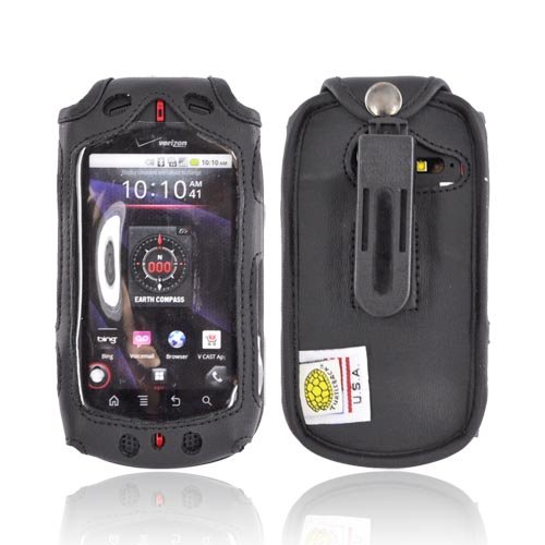 Black Original Turtleback Premium Leather Case w Swivel Belt Clip For Casio G'zOne Commando C771