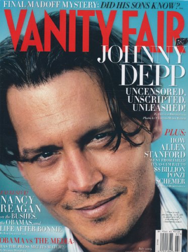 VANITY FAIR MAGAZINE JULY 2009 JOHNNY DEPP COVER