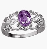 Avon Sterling Silver Genuine Amethyst Ring in Gift Box Size 8