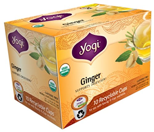 Yogi Tea EcoCup, Ginger, 10 Count (Pack of 6)