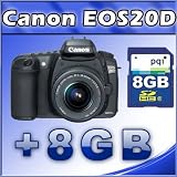 Canon EOS 20D 8.2MP Digital SLR Camera with EF-S 18-55mm f/3.5-5.6 Lens + 8GB SD Card
