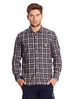 Ossa Fashion Camisa Hombre (Gris / Granate)