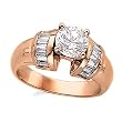 14K Rose Gold Diamond Engagement Ring Semimount - 0.65 Ct.