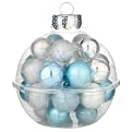 28 Ct Glass Ornament Tub - Blue/White