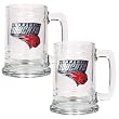 Charlotte Bobcats NBA 2pc 15oz Glass Tankard Set - Primary Logo by Great American Products